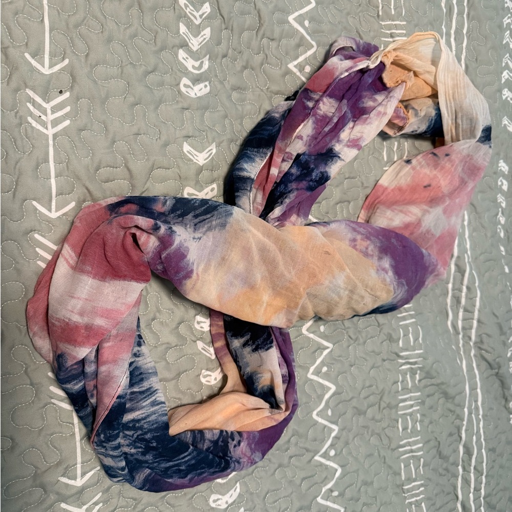 Multicolor Tie-Dye Scarf